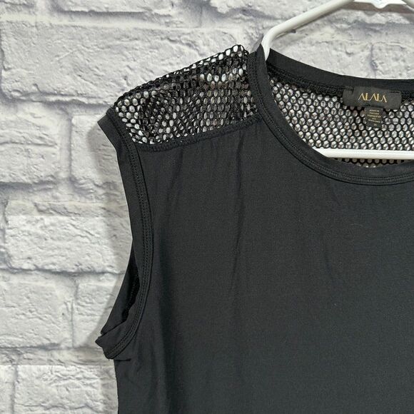 Alala Black Sleeveless Tank Top Black Mesh Back Size Medium - Picture 3 of 7